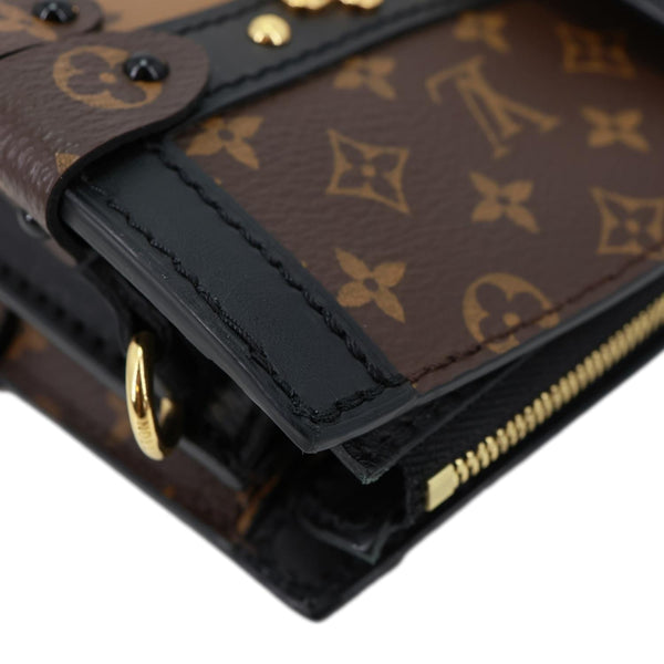 LOUIS VUITTON Trunk Clutch Reverse Monogram Crossbody Bag Brown