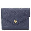 LOUIS VUITTON Victorine Monogram Empreinte Leather Wallet Navy Blue