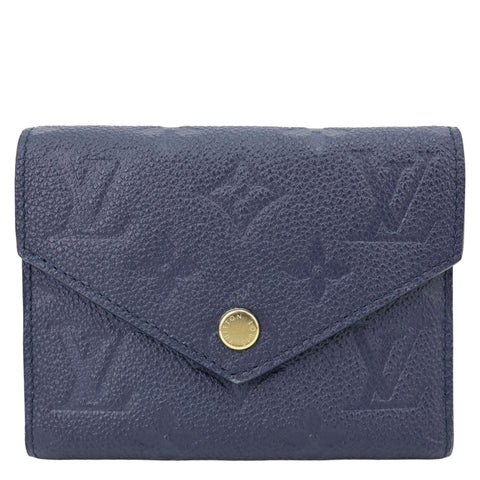 LOUIS VUITTON Victorine Monogram Empreinte Leather Wallet Navy Blue