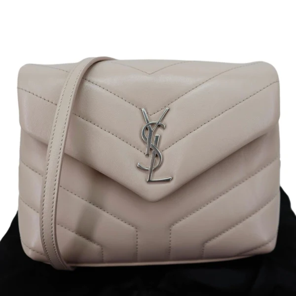 YVES SAINT LAURENT Loulou Toy Quilted Leather Crossbody Bag Pink