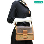 LOUIS VUITTON Dauphine MM Monogram Reverse Canvas Shoulder Bag Brown