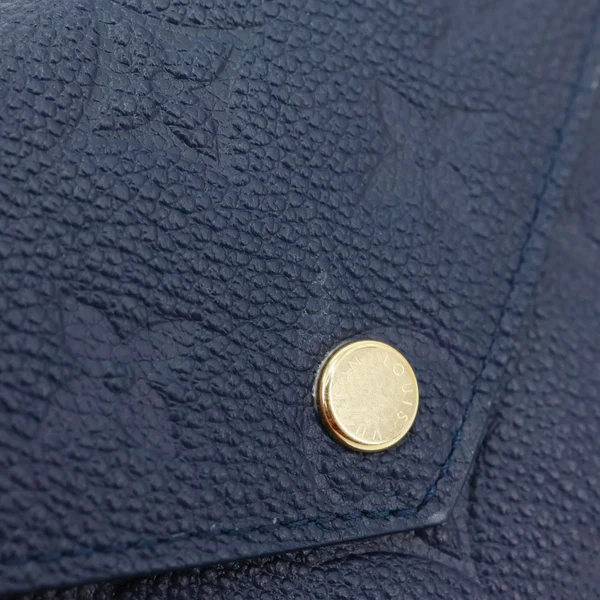 LOUIS VUITTON Victorine Monogram Empreinte Leather Wallet Navy Blue