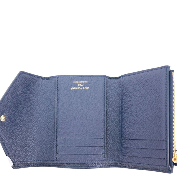 LOUIS VUITTON Victorine Monogram Empreinte Leather Wallet Navy Blue