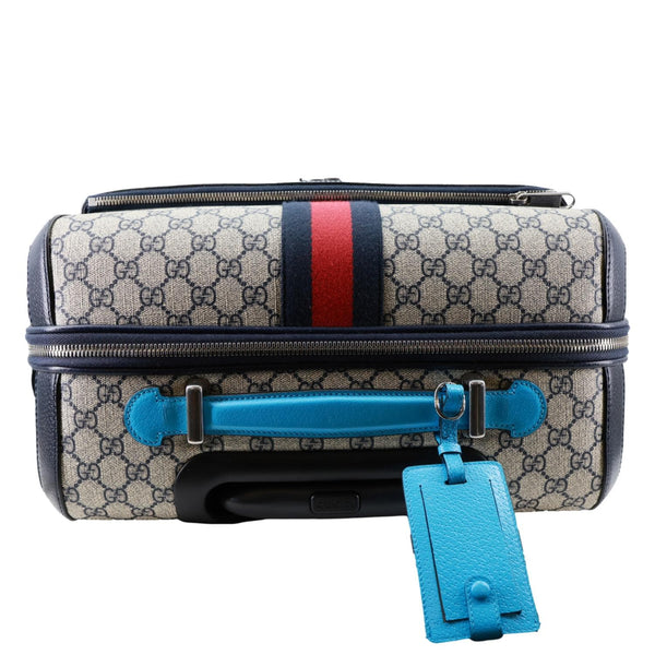 GUCCI Savoy Cabin Trolley Small GG Supreme Canvas Travel Bag Blue 786159