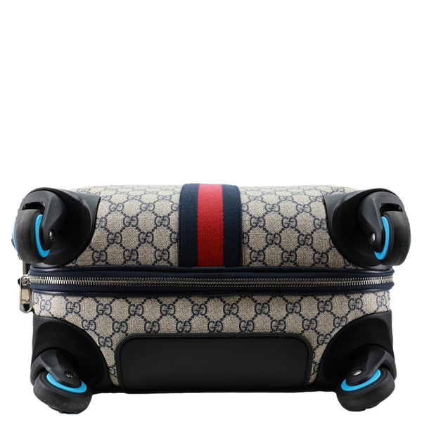 GUCCI Savoy Cabin Trolley Small GG Supreme Canvas Travel Bag Blue 786159