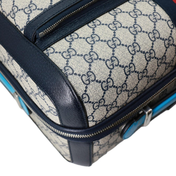 GUCCI Savoy Cabin Trolley Small GG Supreme Canvas Travel Bag Blue 786159