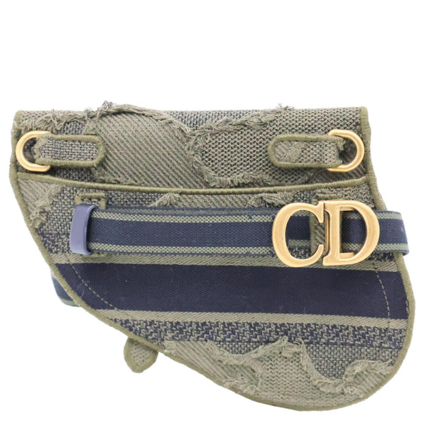CHRISTIAN DIOR Saddle Embroidered Camouflage Canvas Belt Bag Green