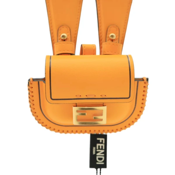 FENDI Baguette Convertible Leather AirPods Pro Case Orange