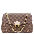LOUIS VUITTON Caissa Chain Damier Ebene Clutch Shoulder Bag Rose Ballerine