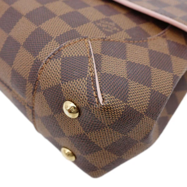 LOUIS VUITTON Caissa Chain Damier Ebene Clutch Shoulder Bag Rose Ballerine