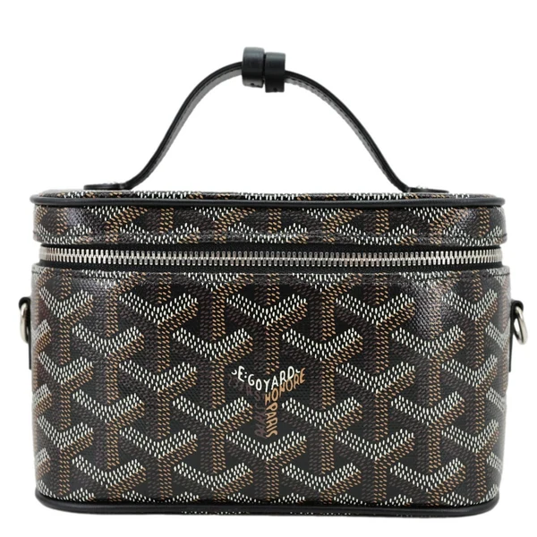 GOYARD Muse Vanity Case Mini Monogram Chevron Canvas Shoulder Bag Black