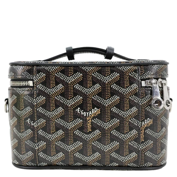 GOYARD Muse Vanity Case Mini Monogram Chevron Canvas Shoulder Bag Black