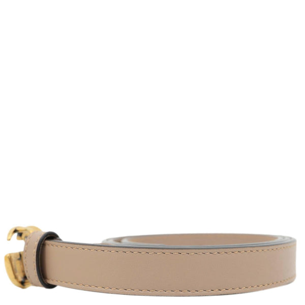 GUCCI Women's Slim Double G Leather Belt 409417 Size 85.34 Porcelain Rose