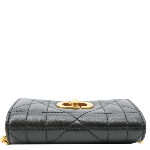 CHRISTIAN DIOR Miss Caro Micro Cannage Lambskin Leather Crossbody Bag Black