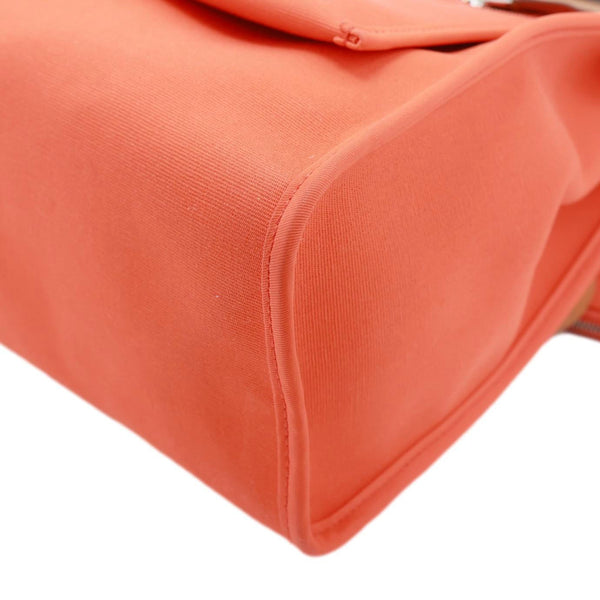 HERMES Herbag Zip 31 PM Vache Hunter Toile Canvas Shoulder Bag Orange