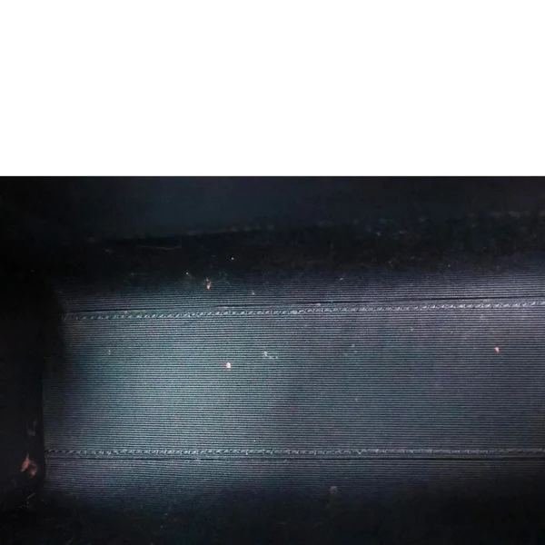 YVES SAINT LAURENT Manhattan Baguette Crocodile Embossed Leather Shoulder Bag Black
