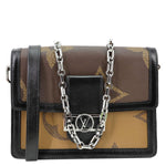 LOUIS VUITTON Dauphine MM Giant Monogram Reverse Canvas Shoulder Bag Brown
