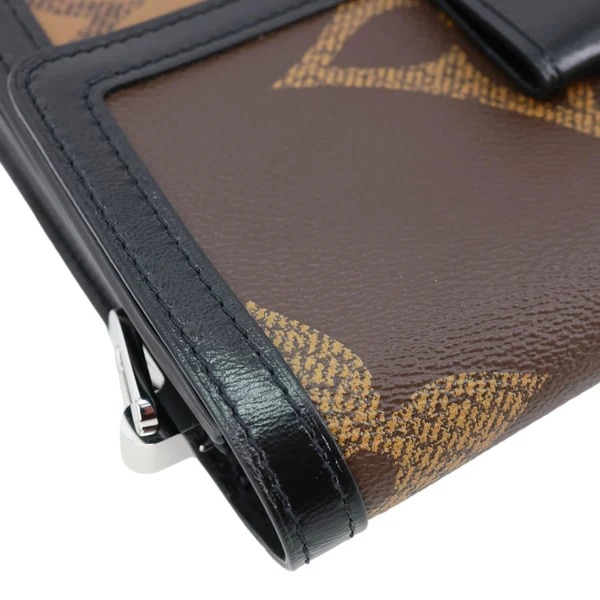 LOUIS VUITTON Dauphine MM Giant Monogram Reverse Canvas Shoulder Bag Brown