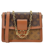 LOUIS VUITTON Dauphine MM Monogram Reverse Canvas Shoulder Bag Brown
