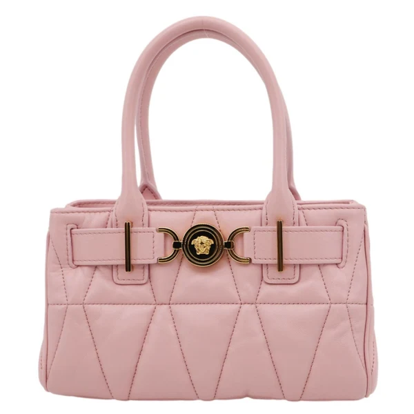 VERSACE Medusa '95 Quilted Leather Tote Bag Pink