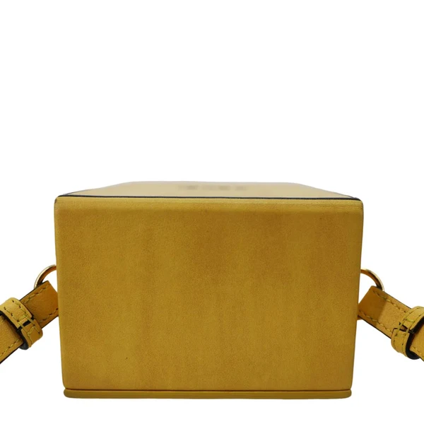 FENDI Vertical Box Vitello Leather Crossbody Bag Yellow