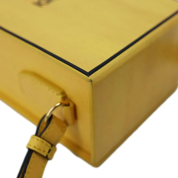 FENDI Vertical Box Vitello Leather Crossbody Bag Yellow