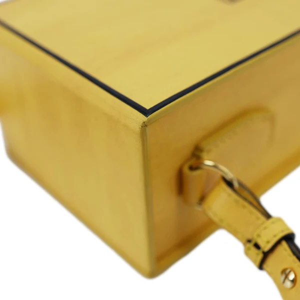 FENDI Vertical Box Vitello Leather Crossbody Bag Yellow