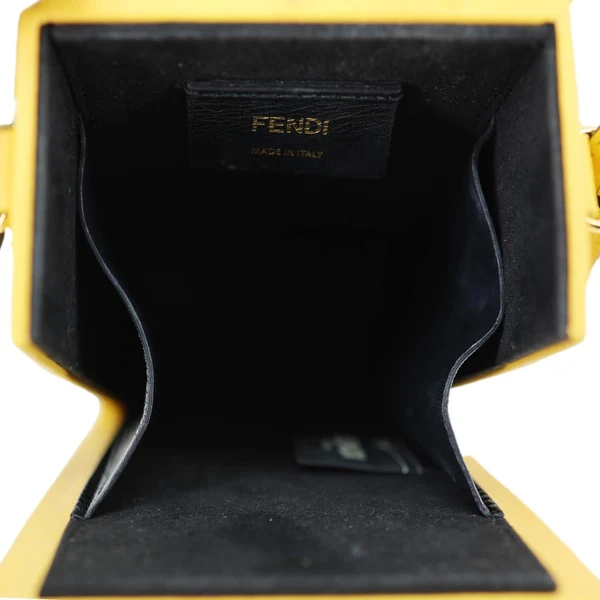 FENDI Vertical Box Vitello Leather Crossbody Bag Yellow