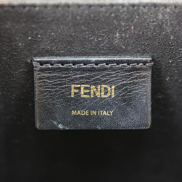 FENDI Vertical Box Vitello Leather Crossbody Bag Yellow