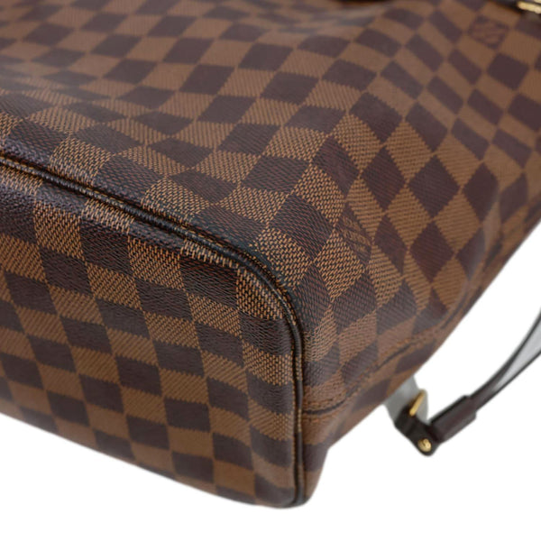 LOUIS VUITTON Neverfull MM Damier Ebene Tote Bag Brown