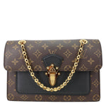 LOUIS VUITTON Victoire Monogram Canvas Chain Shoulder Bag Black