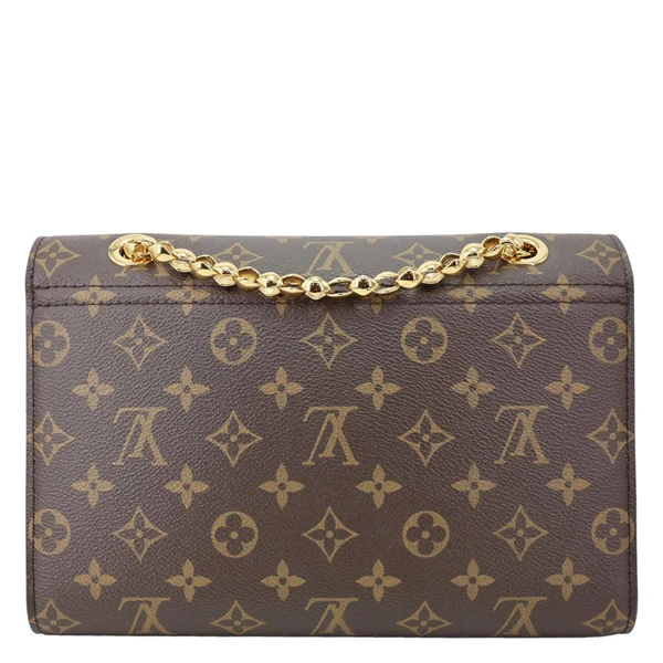 LOUIS VUITTON Victoire Monogram Canvas Chain Shoulder Bag Black