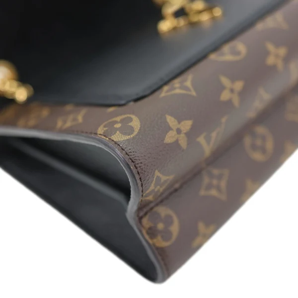 LOUIS VUITTON Victoire Monogram Canvas Chain Shoulder Bag Black