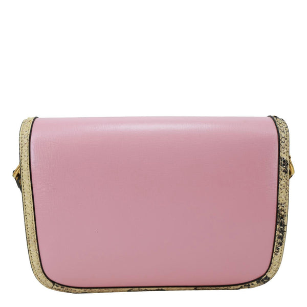 GUCCI Horsebit 1955 Mini Snakeskin Shoulder Bag Pink 602204