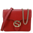 GUCCI Interlocking GG Small Dollar Calfskin Leather Crossbody Bag Red 510304