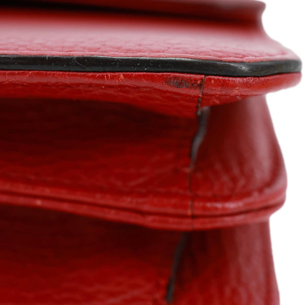GUCCI Interlocking GG Small Dollar Calfskin Leather Crossbody Bag Red 510304