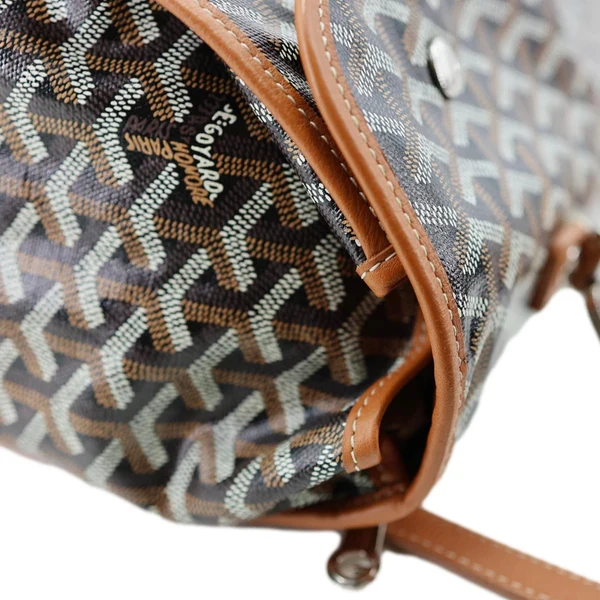 GOYARD Saint Leger Chevron Print Canvas Backpack Brown