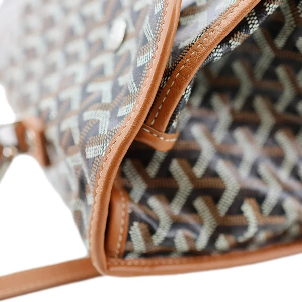 GOYARD Saint Leger Chevron Print Canvas Backpack Brown