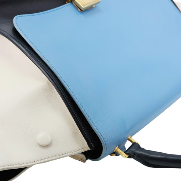 CELINE Trapeze Leather Shoulder Bag Blue