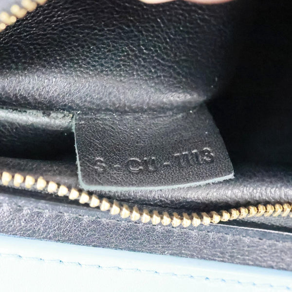 CELINE Trapeze Leather Shoulder Bag Blue