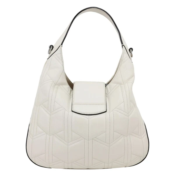 GUCCI Dionysus Web Medium Matelasse Leather Hobo Bag White 444072