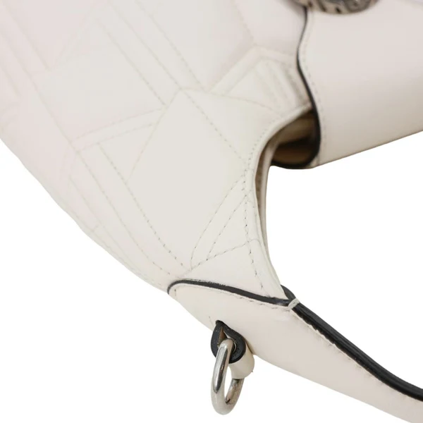GUCCI Dionysus Web Medium Matelasse Leather Hobo Bag White 444072