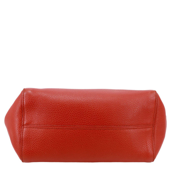 GUCCI Swing Small Pebbled Leather Tote Bag Red 354408