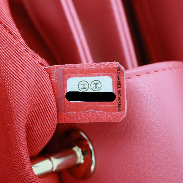 CHANEL Stitched Chevron Calfskin Leather Chic Shopping Tote Bag Pink