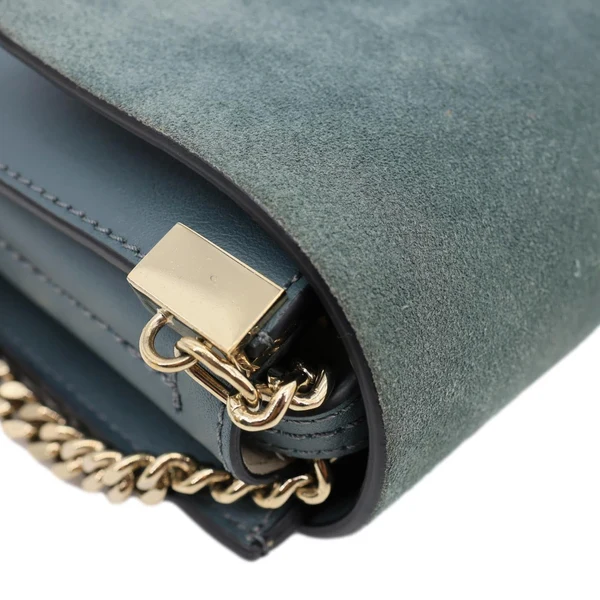 CHLOE Faye Small Suede Shoulder Bag Blue