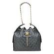 CHANEL 25 Medium Quilted Caviar Leather Shoulder Bag Black