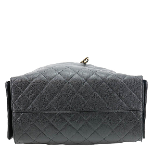 CHANEL 25 Medium Quilted Caviar Leather Shoulder Bag Black
