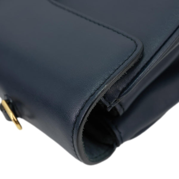 CELINE Soft Teen Leather Shoulder Bag Blue