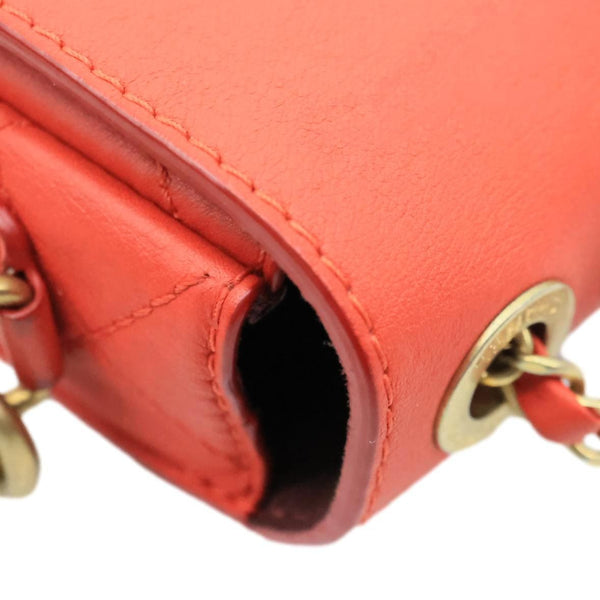 CHANEL Multi Pouching Flap Quilted Calfskin Leather Crossbody Bag Orange