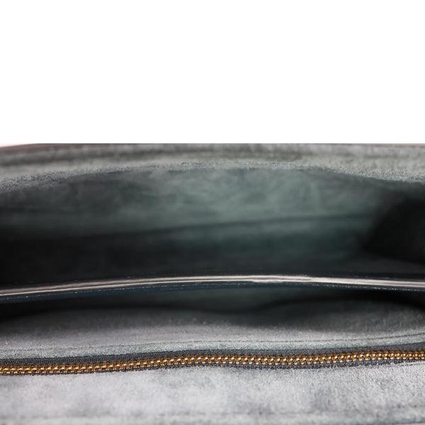 CELINE Soft Teen Leather Shoulder Bag Blue